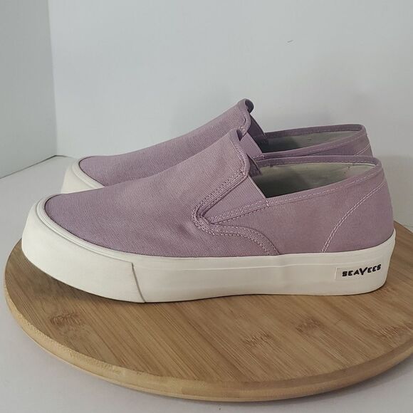 SeaVees Baja Slip on Platform Sneaker Iced Lavender Grossgrain Twill Women's 9.5 - Picture 4 of 11